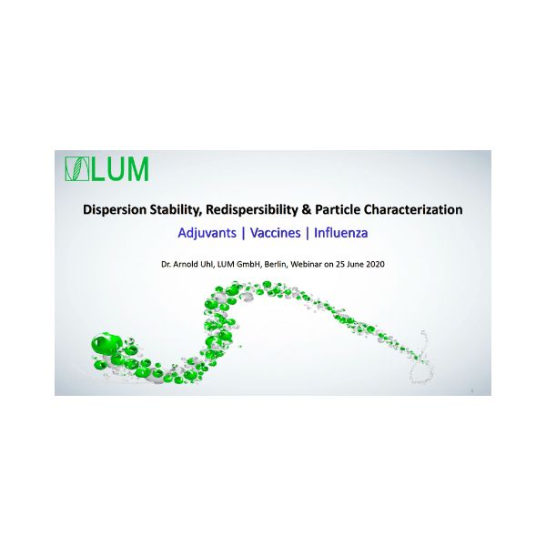 LUM Dispersion Stability, Redispersibility and Particle Characterization PDF front cover